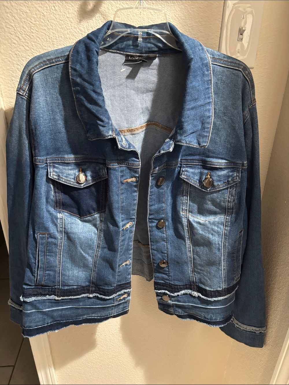Lane Bryant Two-Tone Blue Denim Jacket 26
